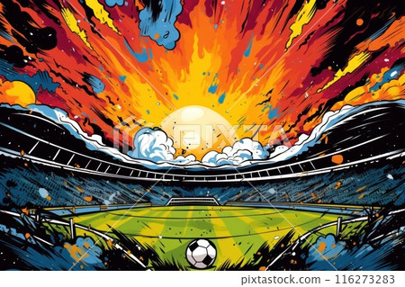 soccer stadium football doodle art illustration background 116273283