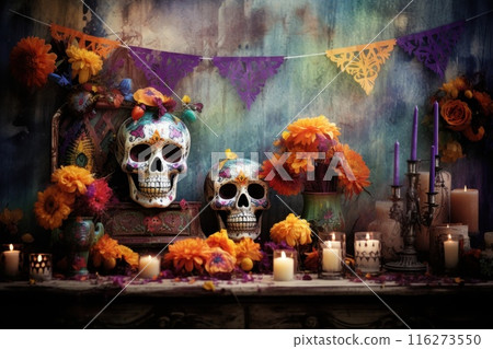 Photo of Day of the dead concept background 116273550