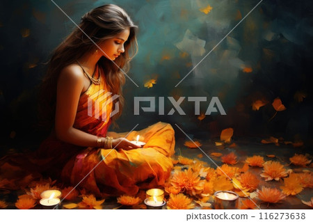 Happy Diwali Celebration concept background Happy Diwali Celebration concept background 116273638