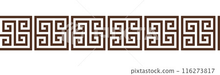 Greek key seamless border pattern collection 116273817