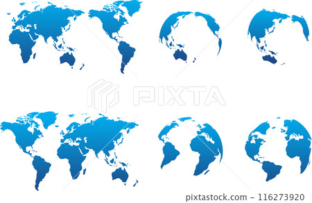 藍色漸層的各種世界地圖集 藍色漸層的各種世界地圖集 116273920