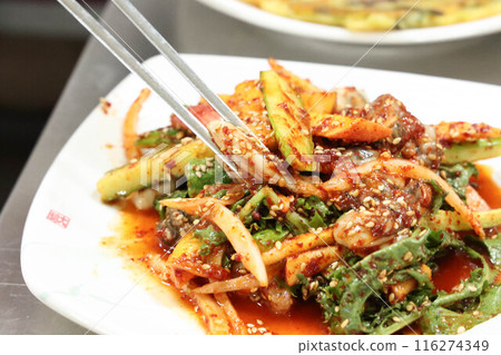 korean food. Oyster spicy sauce Salad 116274349
