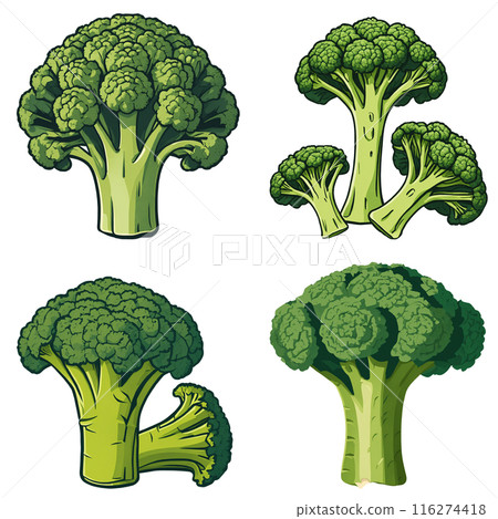 Broccoli illustration set 116274418