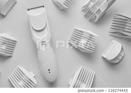 White hair clipper and attachments 116274445