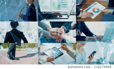 Business and network collage image Business and network collage image 116274484