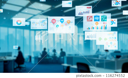 工作在辦公室和商業文件的人們 116274552