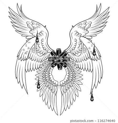throne angel of christian theology with six wings 116274640
