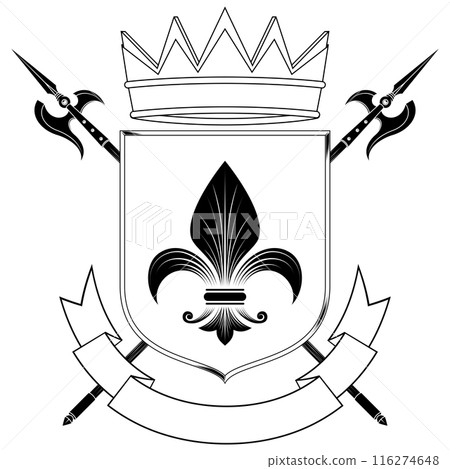 Medieval Coat of Arms with Halberd 116274648
