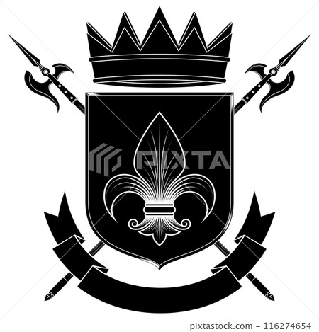 Medieval Coat of Arms with Halberd Medieval Coat of Arms with Halberd 116274654