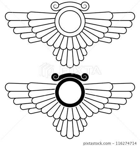 Zoroastrian winged disc Zoroastrian winged disc 116274714