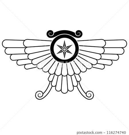 Zoroastrian winged disc 116274740