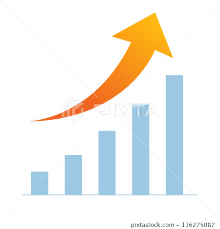 Rising graph and upward arrow 116275087