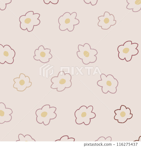 Hand drawn small floral background illustration 32 116275437