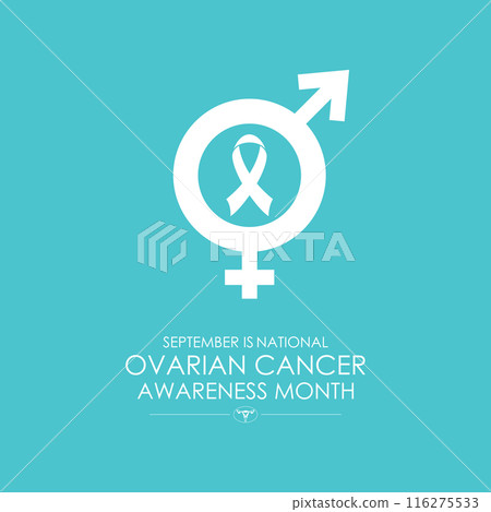 National Ovarian Cancer Awareness Month. Greeting card, poster, Ribbon, banner, Vector Template. National Ovarian Cancer Awareness Month. Greeting card, poster, Ribbon, banner, Vector Template. 116275533