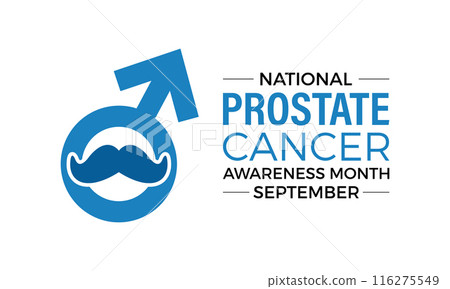 National Prostate Cancer Awareness Month. Health Care concept Greeting card, poster, Ribbon, banner, Vector Template. 116275549