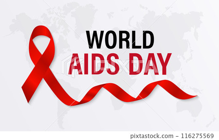 World AIDS Day. Health Care concept Greeting card, poster, Ribbon, banner, Vector Template. 116275569