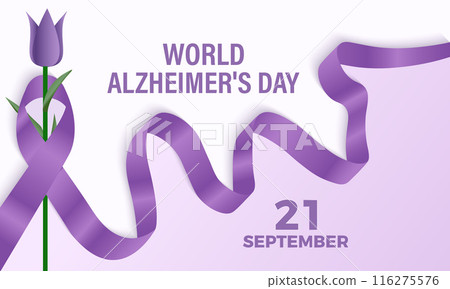 World Alzheimers Day. Health Care concept Greeting card, poster, Ribbon, banner, Vector Template. World Alzheimers Day. Health Care concept Greeting card, poster, Ribbon, banner, Vector Template. 116275576
