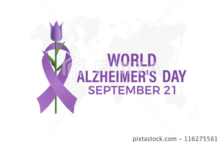 World Alzheimers Day. Health Care concept Greeting card, poster, Ribbon, banner, Vector Template. World Alzheimers Day. Health Care concept Greeting card, poster, Ribbon, banner, Vector Template. 116275581