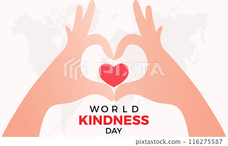 World Kindness Day. Health Care concept Greeting card, poster, Ribbon, banner, Vector Template. 116275587