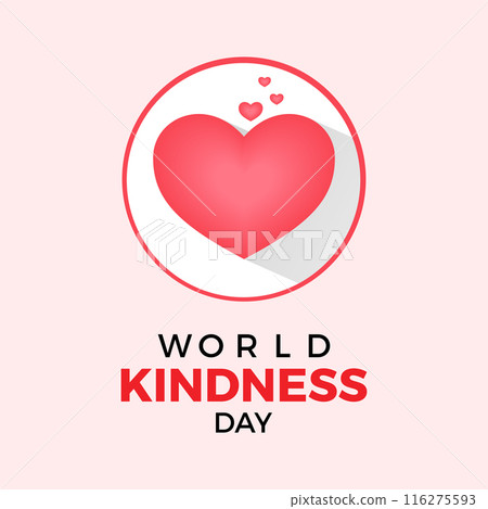 World Kindness Day. Health Care concept Greeting card, poster, Ribbon, banner, Vector Template. 116275593