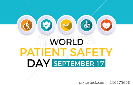 World Patient Safety Day in september 17. Health Care concept Greeting card, poster, Ribbon, banner, Vector Template. World Patient Safety Day in september 17. Health Care concept Greeting card, poster, Ribbon, banner, Vector Template. 116275608