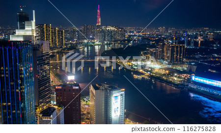 Night view from an observation deck in Vietnam 116275828