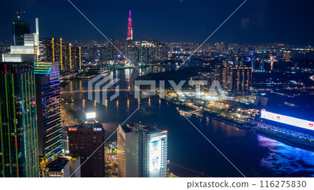 Night view from an observation deck in Vietnam Night view from an observation deck in Vietnam 116275830