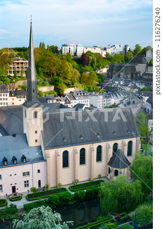 Central Luxembourg downtown quarter Gronn with Alzette river summer time 116276240