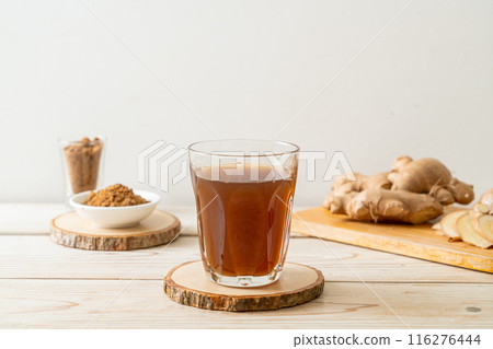 hot and sweet ginger juice glass hot and sweet ginger juice glass 116276444