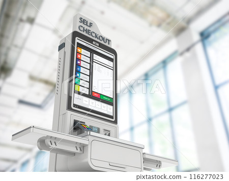 Self-checkout kiosk or self-service payment machine Self-checkout kiosk or self-service payment machine 116277023