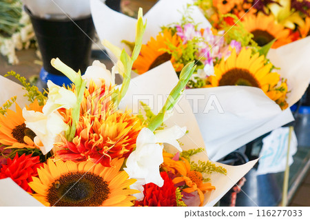 Beautiful and pretty bouquet at a florist Beautiful and pretty bouquet at a florist 116277033