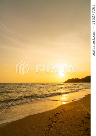 beautiful sea beach with sunset time beautiful sea beach with sunset time 116277263