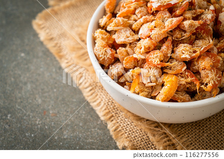 dried shrimps or dried salted prawn 116277556