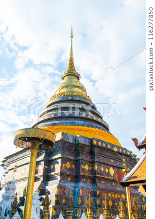 beautiful architecture at Pra That Lampang Luang in Thailand 116277850