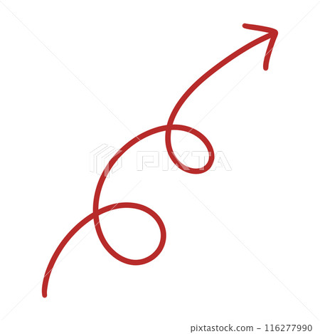 Red Curved Arrow illustration Curve Arrow Wave Arrow Wavy Arrow Design 116277990