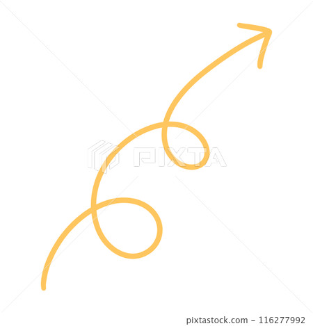 Yellow Curved Arrow illustration Curve Arrow Wave Arrow Wavy Arrow Design 116277992