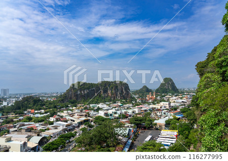 The Marble Mountains of Da Nang, Vietnam, are made of marble. 116277995