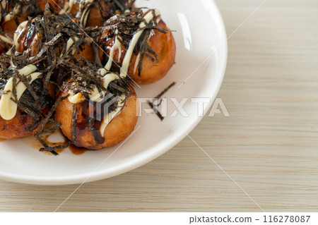Takoyaki ball dumplings or Octopus balls Takoyaki ball dumplings or Octopus balls 116278087