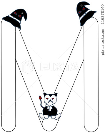 English alphabet in Halloween theme 116278140