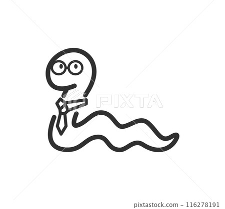 Illustration of a snake wearing a tie and glasses Illustration of a snake wearing a tie and glasses 116278191