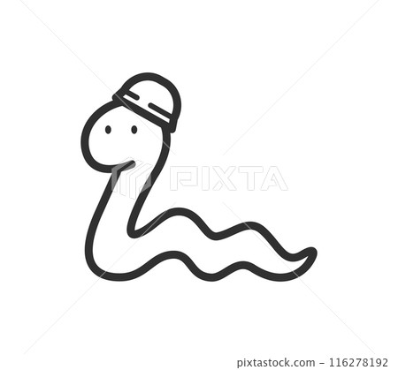 Illustration of a Helmeted Snake 116278192
