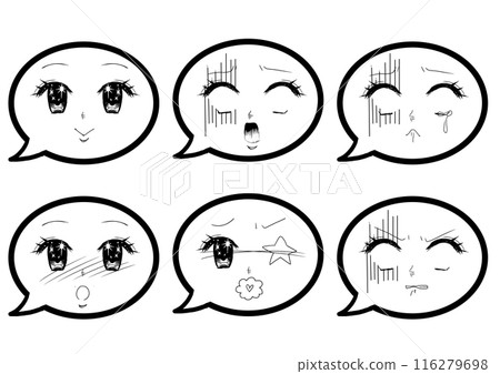 Old-fashioned girl manga style speech bubble Old-fashioned girl manga style speech bubble 116279698
