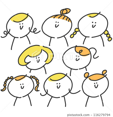 兒童各種髮型 女孩多元髮型 兒童各種髮型 女孩多元髮型 116279794