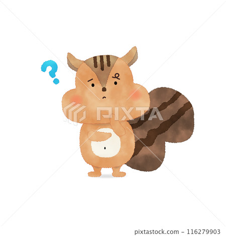 手繪向量圖解一隻憂心忡忡的松鼠 116279903