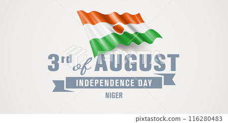 Niger happy independence day greeting card, banner vector illustration. 116280483