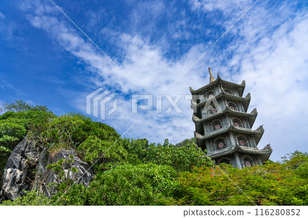 Xa Loi Pagoda on the top of Marble Mountain, also known as the Marble Mountains in Da Nang, Vietnam Xa Loi Pagoda on the top of Marble Mountain, also known as the Marble Mountains in Da Nang, Vietnam 116280852