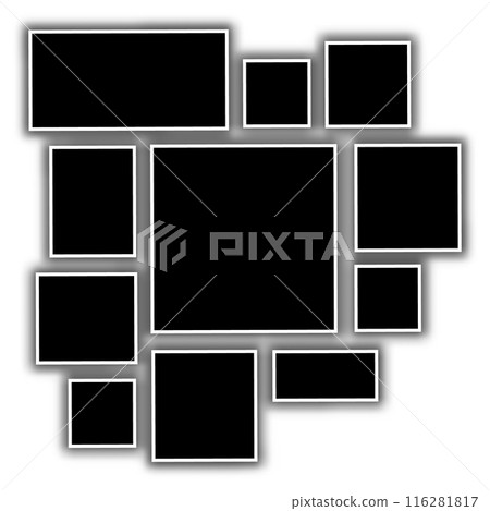 Collage eleven frames, photos, parts or picture. Eps 10 Collage eleven frames, photos, parts or picture. Eps 10 116281817