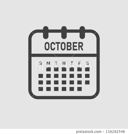Vector template icon page calendar, month October Vector template icon page calendar, month October 116282546