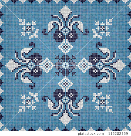 Mosaic tiles vector background 89 116282569