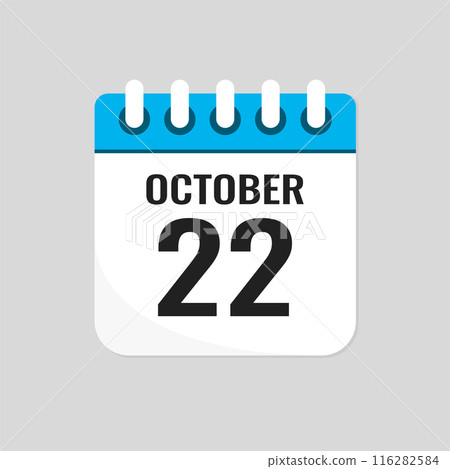 Icon page calendar day - 22 October Icon page calendar day - 22 October 116282584